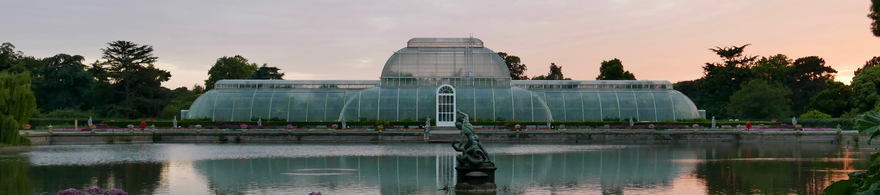View of the Palm House at sunset
