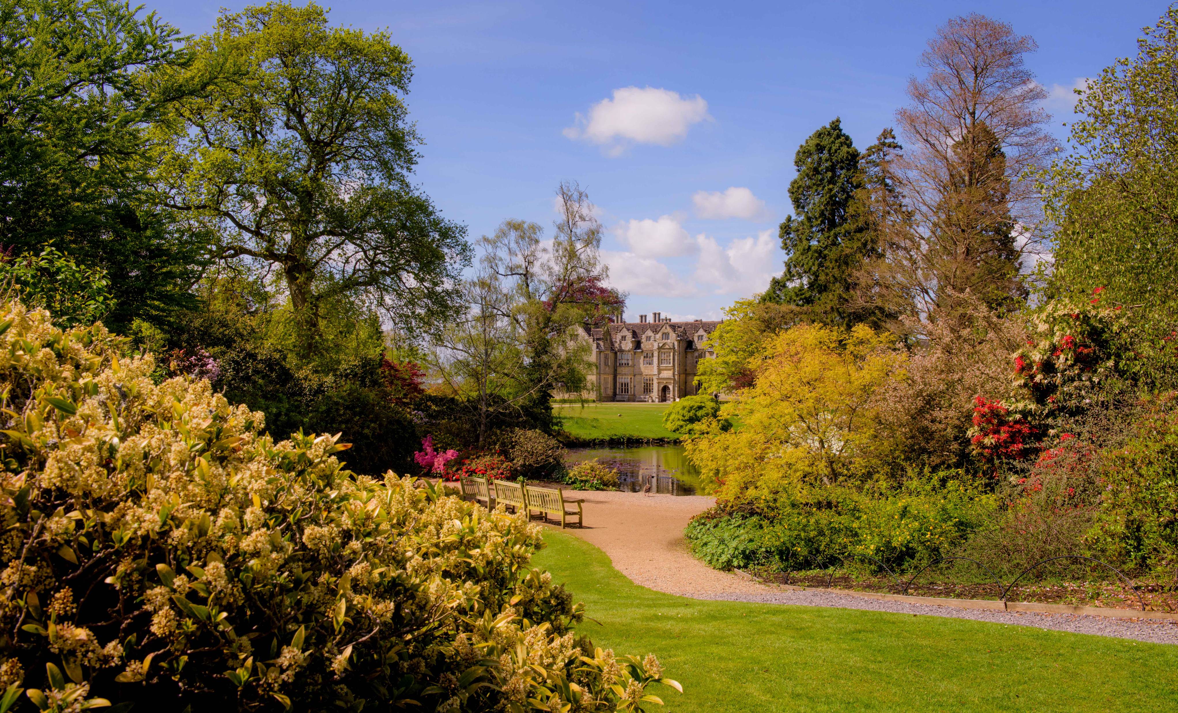 A view of the Mansion in spring at Wakehurst