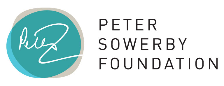 Turquoise circle next to Peter Sowerby Foundation text