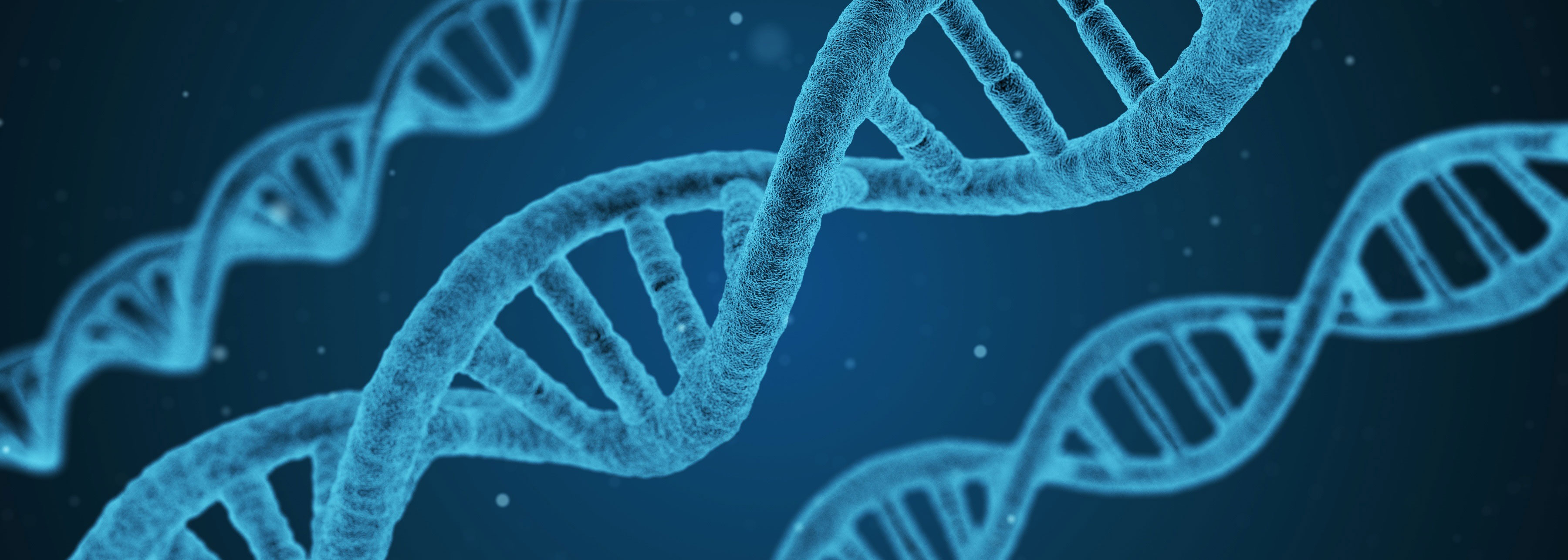 Blue image of DNA strands