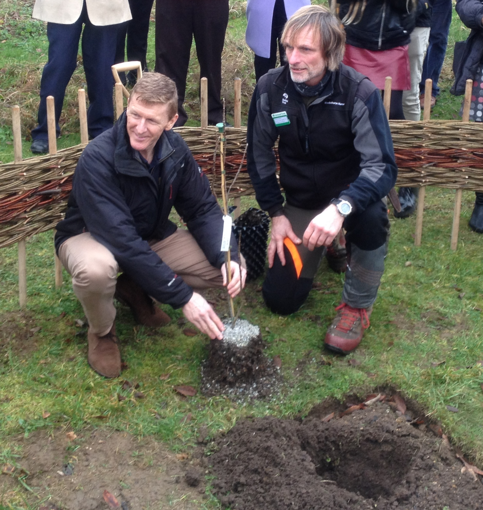 Tim Peake planting Newton's apple tree