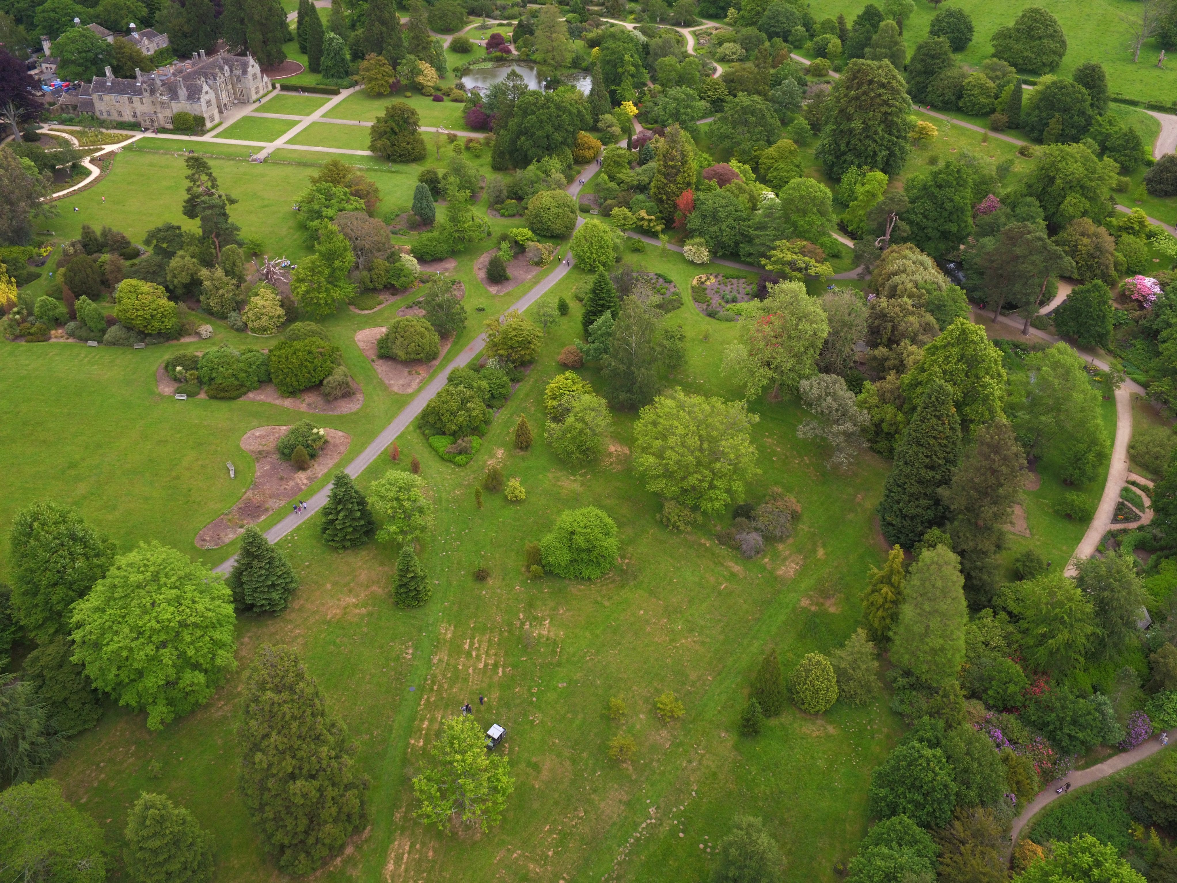 Aerial view of Wakehurst before work started on the American Prairie