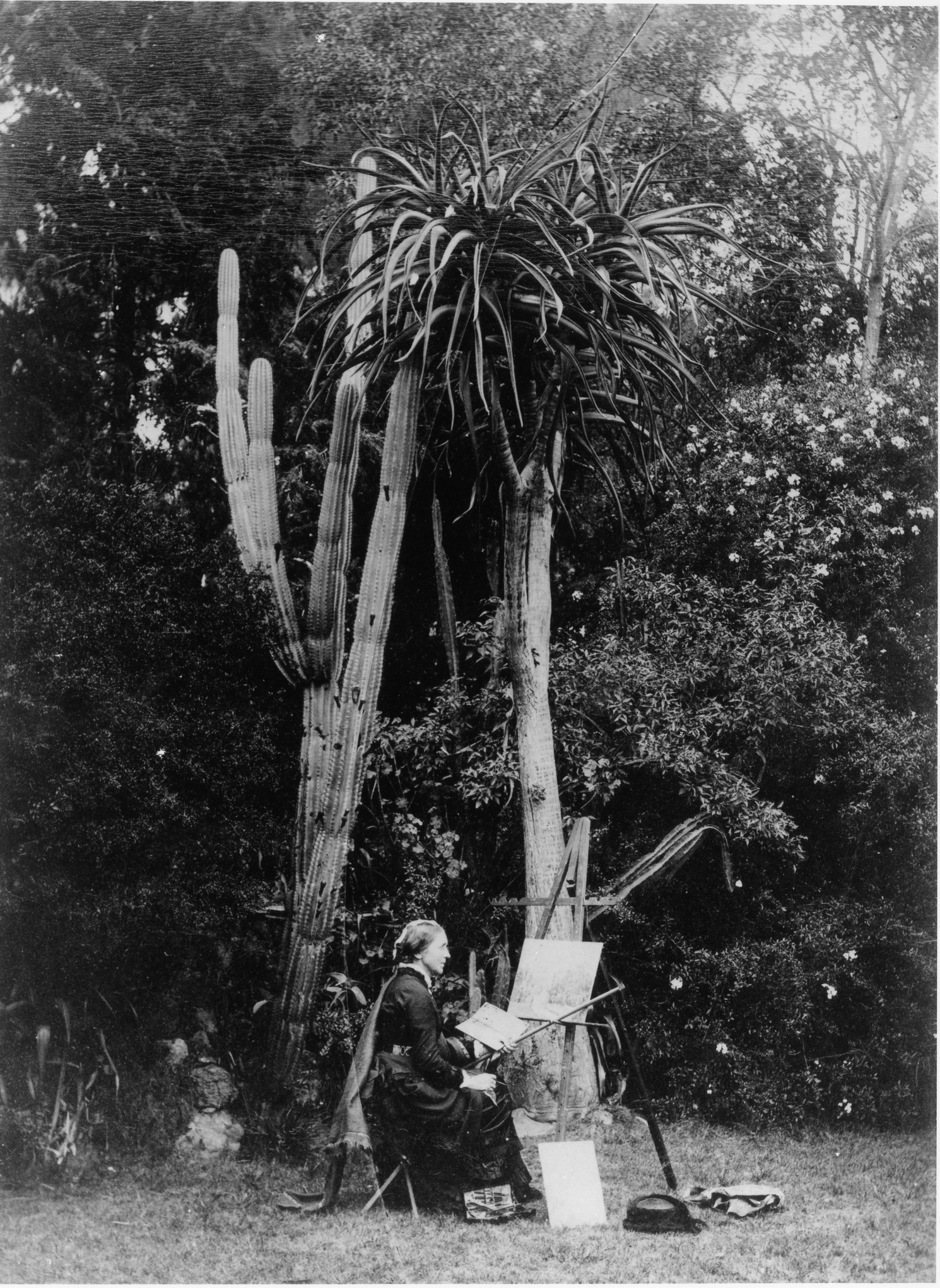 Marianne North at her easel in Grahamstown, South Africa circa 1883