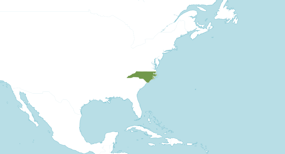 Map of the world showing where blue ridge huckleberry is native and introduced to