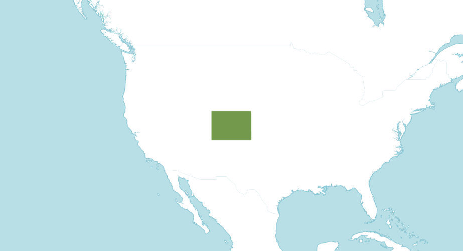 Map of the world showing where grand mesa beardtongue is native and introduced to