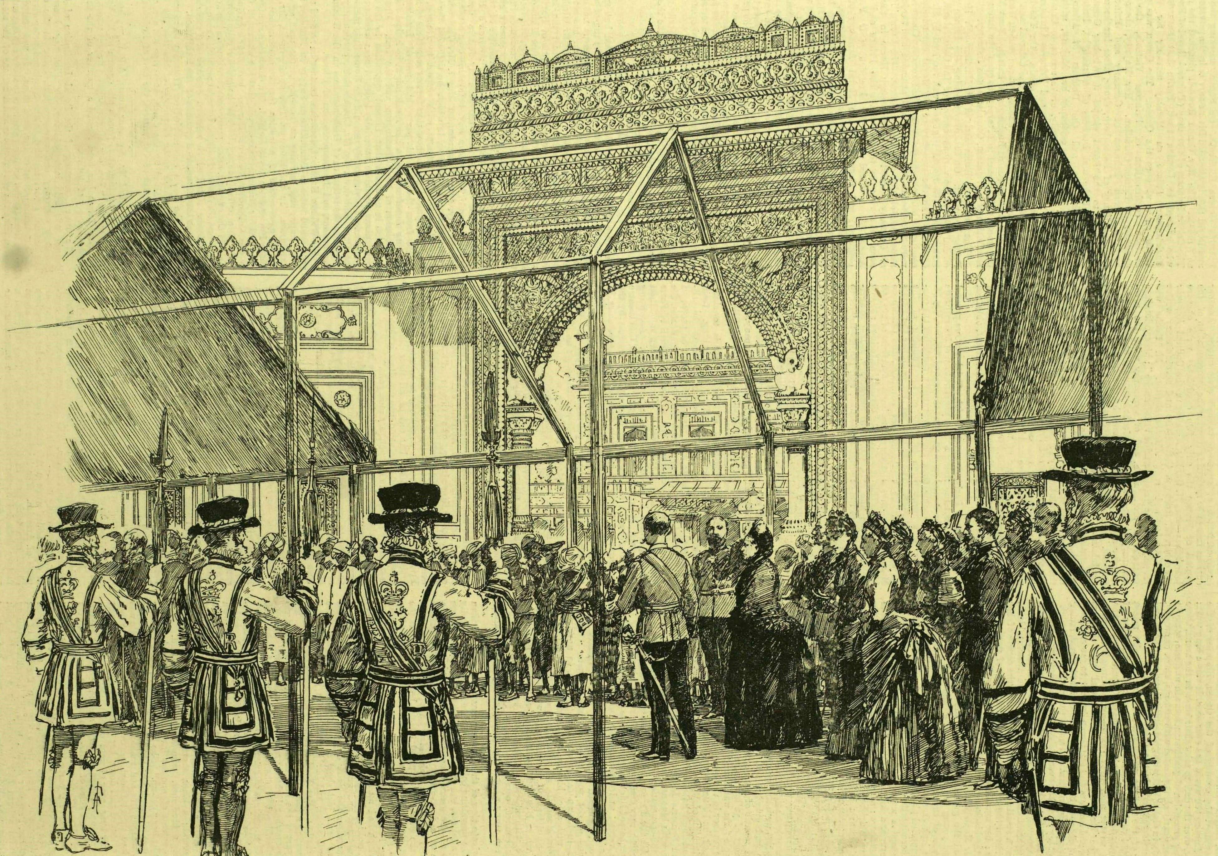 A sketch of the Queen Opening the Colonial and Indian Exhibition 1886