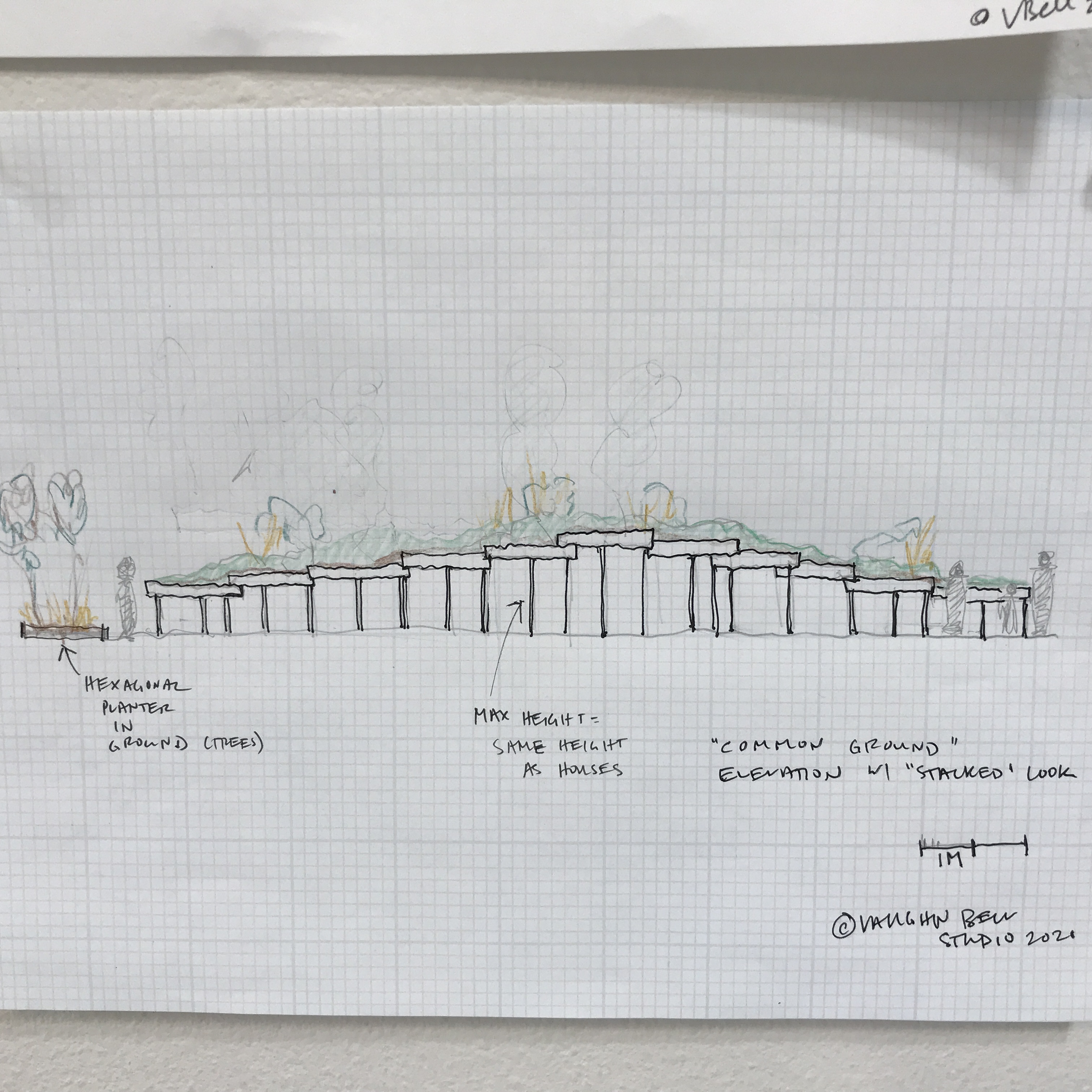 Artists sketch of the plantscapes installation planning