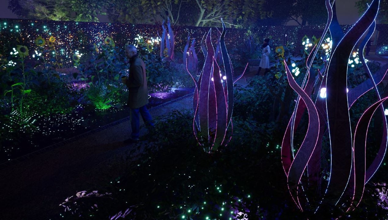 Mock-up of beautiful glowing installations at Glow Wild