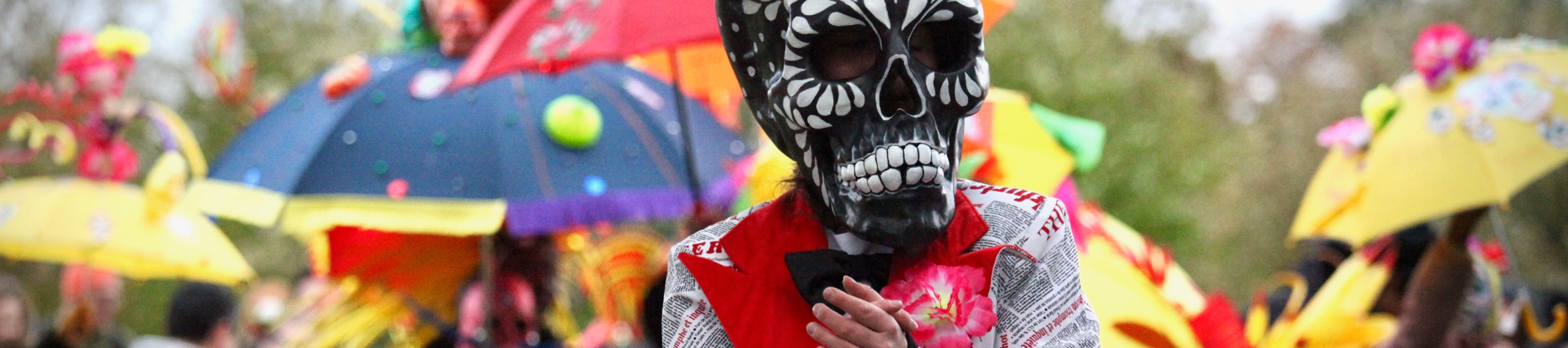A man dressed up for Day of the Dead celebrations