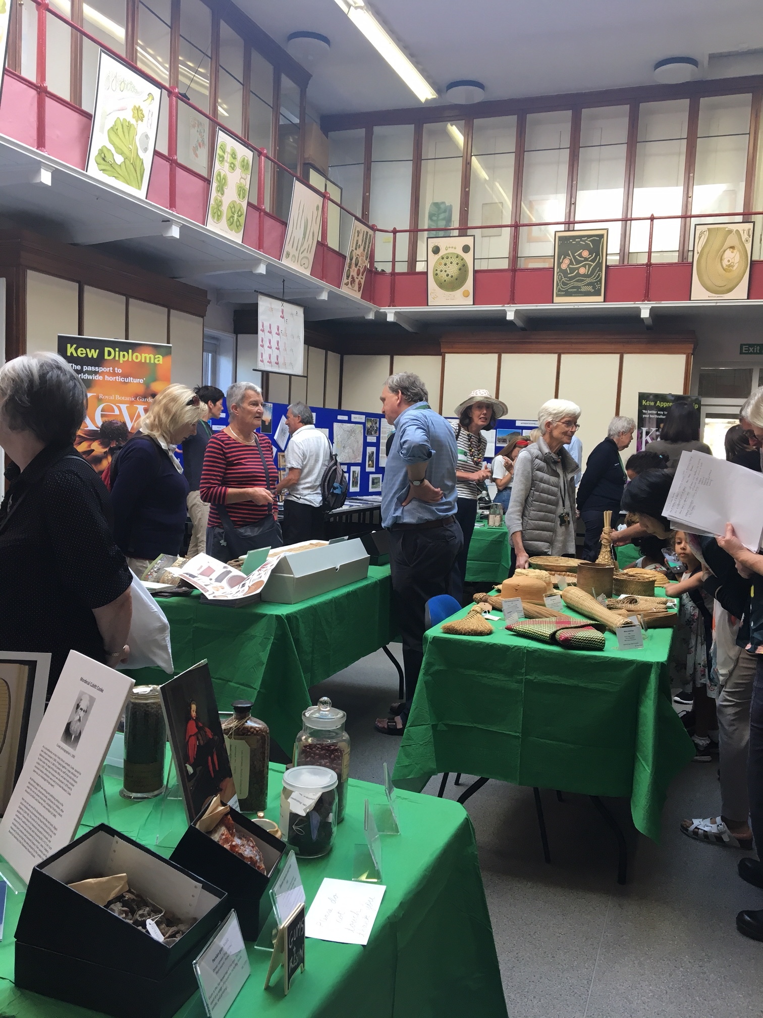 Open house showcasing the Economic Botany collection on tables