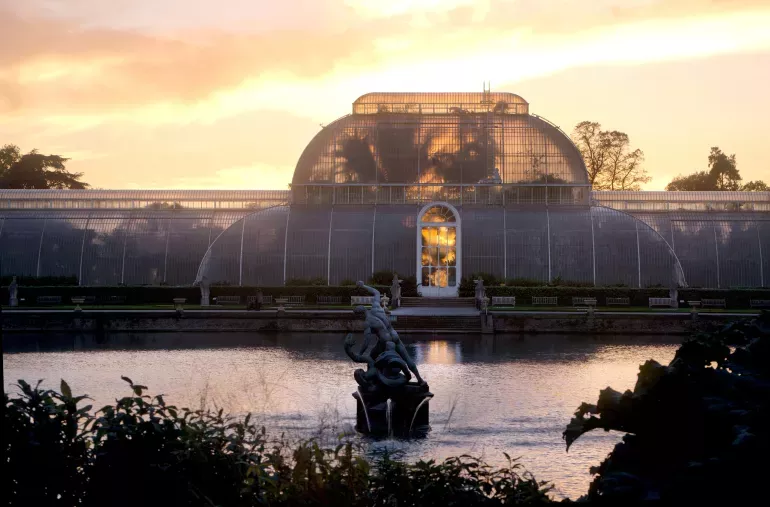 The Palm House at sunset