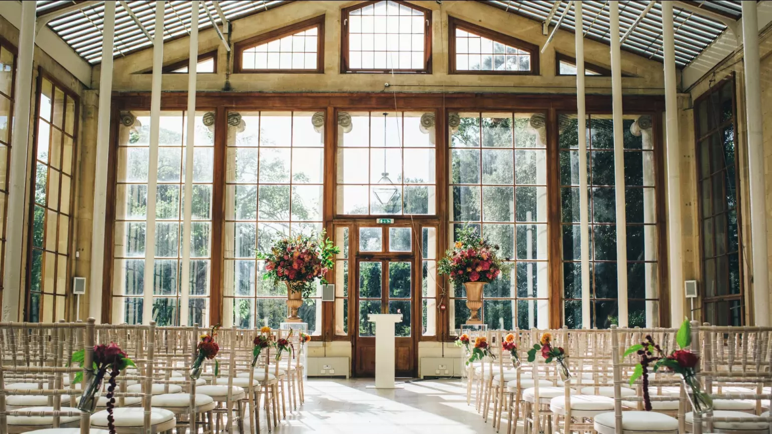 The Nash Conservatory decorated for a wedding