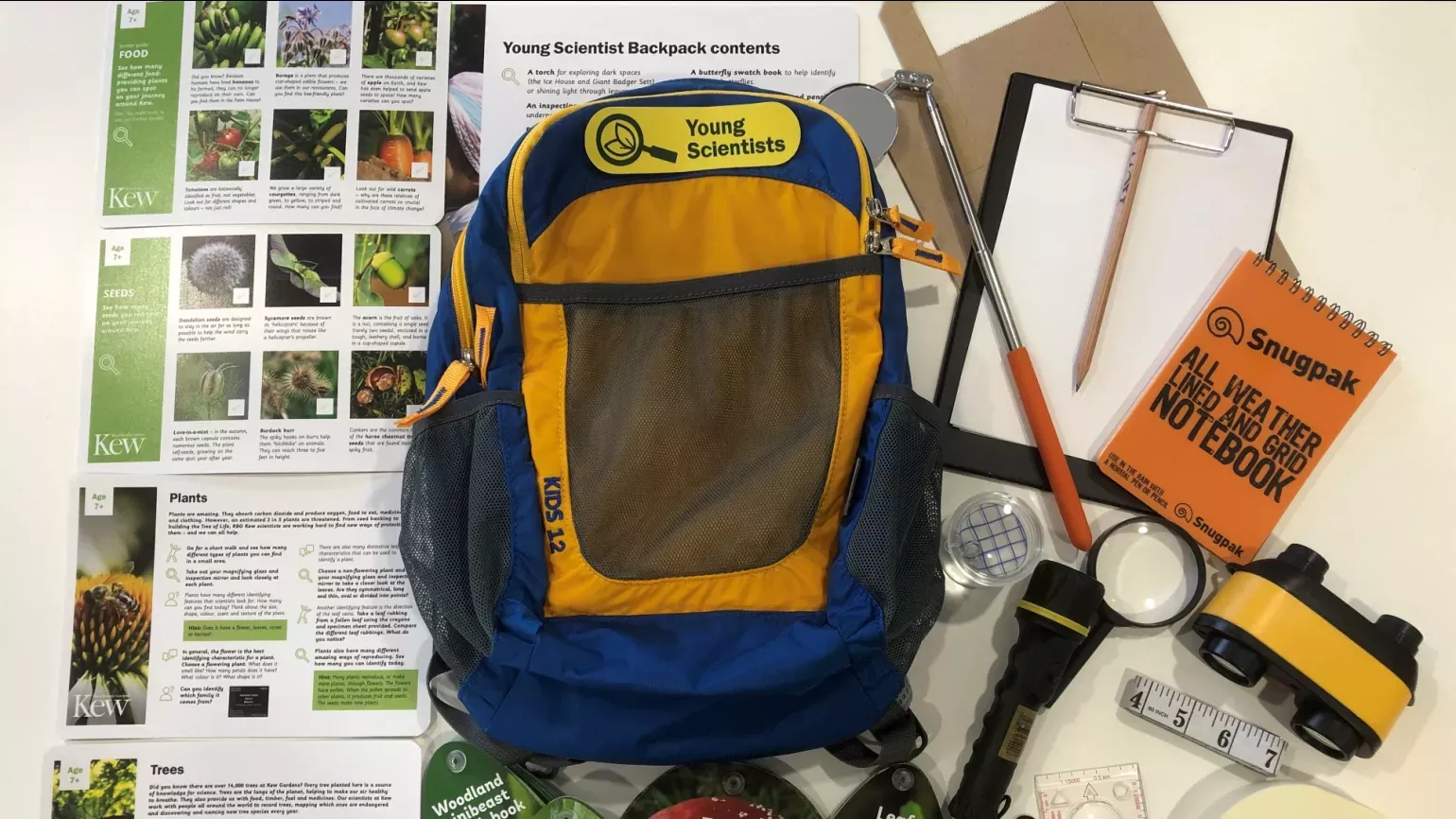 A backpack with scientific contents