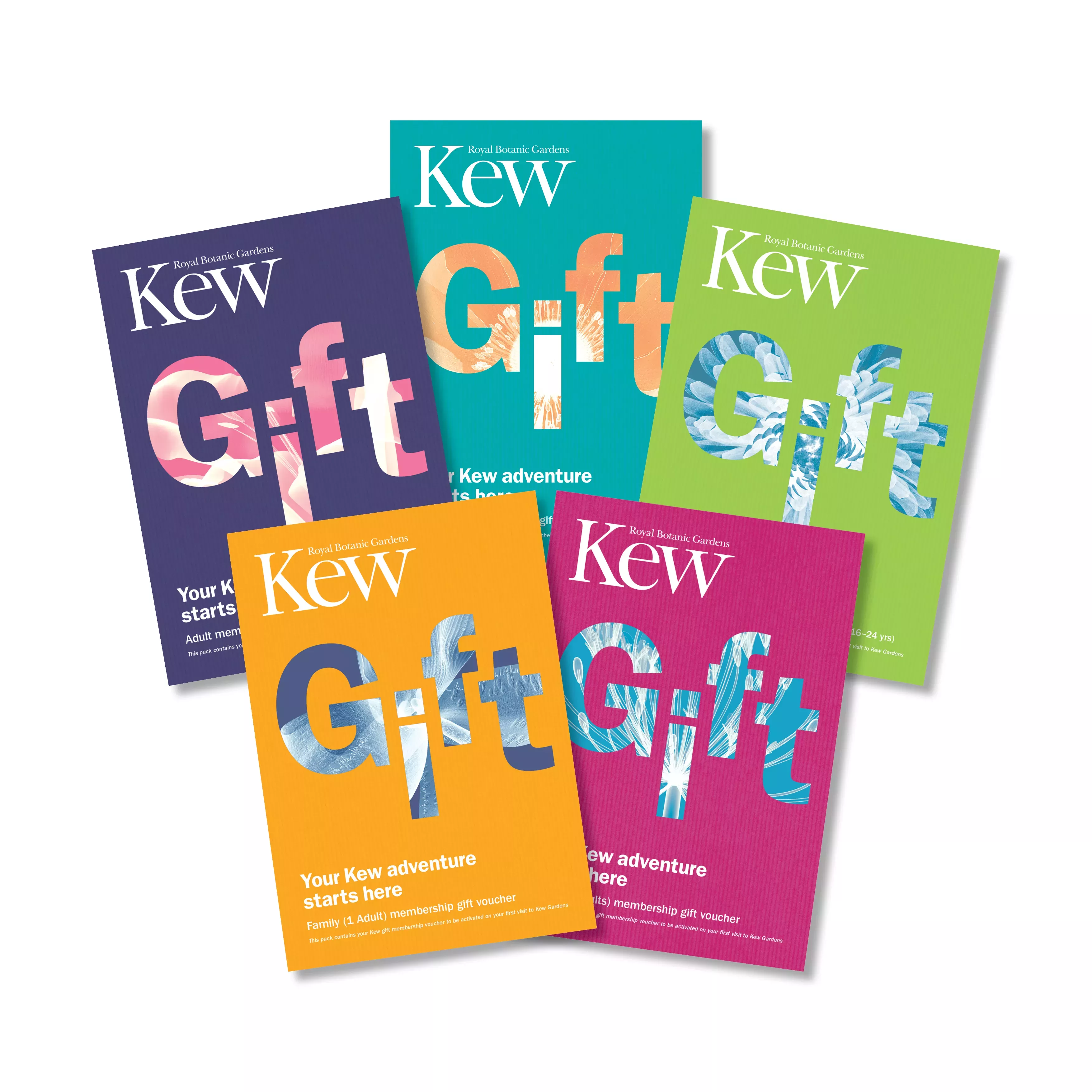 Multi-coloured gift membership pack for Kew